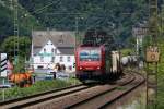 482 009-8 mit Containerzug in Fahrtrichtung Süden.