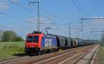 482 044 führte am 10.05.15 einen aus Wagen des des Waggonvermieters Railco gebildeten Silozug durch Rodleben Richtung Magdeburg.