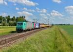 185 610 + Re 482 048 mit einem ARS-Altmann am 02.06.2015 bei Plattling.