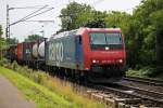 SBB Cargo Re 482 021-3 mit einem Containerzug am 12.07.2014 beim Abzweig Leutersberg auf dem Weg in Richtung Norden.