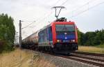 482 037 zog am 21.06.15 einen Kesselwagenzug durch Greppin Richtung Bitterfeld.