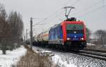 Mit dem Ammoniakzug aus Piesteritz rollt 482 037 der Infra Leuna am 17.01.16 durch Greppin Richtung Bitterfeld.