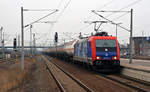 482 037 der Infraleuna beförderte am 12.02.17 den sonntäglichen Ammoniakzug von Wittenberg-Piesteritz durch Bitterfeld nach Großkorbetha.