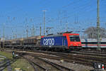 Re 484 002-1 durchfährt am 07.02.2023 den badischen Bahnhof.