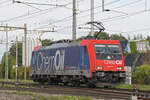 Re 484 014-6 durchfährt am 25.09.2024 solo den Bahnhof Pratteln.