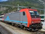 SBB - Cisalpino / SBB E-Lok 484 017-9 in den Cisalpino Farben im Bahnhof von Brig am 20.09.2007