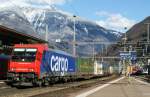 SBB Cargo Re 484 003 mit einem Gterug bei der Durchfahrt in Bellinzona am 22.