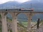 Re 484   Cisalpino  am 9.08.2006 auf dem Luogelkinviadukt bei Hohtenn.