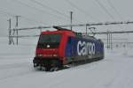 E 484 002 SR (Re 484 002-1) als Lokzug bei Durchfahrt in Airolo, 07.02.2014.