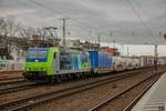 BLS 485 005 mit KLV in Köln West, am 22.02.2020.