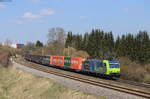 Re 485 003-8 mit dem DGS 44691 (Krefeld Uerdingen-Schaffhausen GB) bei Rottweil 4.4.20