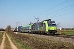 Am Nachmittag des 02.04.2020 fuhr Re 485 013  BLS Cargo - Die Alpinisten  mit ihrer RoLa (Freiburg (Brsg) Rbf - Novara Boschetto), welche sie nur bis zum Grenzbahnhof Domodossola bespannen wird,