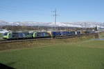 BLS CARGO INTERNATIONAL mit Re 485 20 und Re 485 014 bei Herzogenbuchsee am 24.