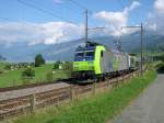 Berner Oberland 2007 - Nur recht selten begegnet man Loks der BR 485 auf der Thunersee-Linie Spiez - Interlaken.