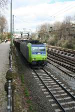 BLS cargo Re 485 006-1 bei der Ausfahrt aus Offenburg am 13.04.2008.