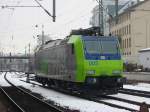 Hier sieht man die 485-005 die am 21.2.2005 in Worms Hbf abgestellt war.