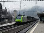 BLS - Lok 485 006-1 mit Güterzug bei der durchfahrt im Bahnhof Burgdorf am 02.02.2014