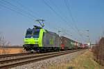 Am 08.03.2014 bespannte die BLS Cargo Re 485 019-4 außerplanmäßig eine Containerzug, als sie an dem Fotografen gen Basel fuhr und außerdem noch eine netten Gruß an den Tf