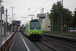 BLS Cargo Re 485 015-2 am 30.07.2014 mit einer RoLa (Freiburg (Brsg) Rbf - Novara) in Müllheim (Baden).