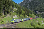 BLS Cargo Re 485 008 und Re 485 005 ziehen am 21.