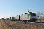 Am Mittag des 20.01.2020 fuhr Re 486 505 mit dem  T.T.S. -Containerzug nach Belgien, welchen sie bis Aacehn West bespannte, bei der Ortschaft Hügelheim im Markgräflerland  über die