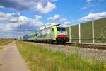 BLS Cargo Bombardier Traxx 486 503-6 mit RailAlpin am 13.07.23 bei Auggen (Baden Württemberg)