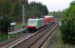 BLS 486 508 mit DB-Dostos am ehemaligen Bahnhof Hennigsdorf Nord   (D-DB 50 80 26-81 265-3 DBpz 781.2 und D-DB 50 80 86-81 119 DABpbzf 767.3)  