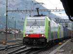 BLS - 486 501 + ??? vor Güterzug bei der durchfahrt in Erstfeld am 01.08.2015