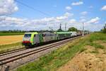 BLS Cargo Bombardier Traxx 486 505-5 mit RailAlpin am 13.07.23 bei Auggen (Baden Württemberg) 