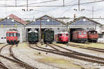 SBB - Historic, Ae 3/5, 10217, ( + RAe 2/4 1001; Ae 6/6 11425; Ae 3/5 10217;   RBe 540 069-2; Ee 3/3 16388 ), 20.05.2017, Olten        