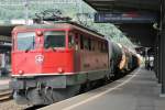 Ae 6/6 11519 mit Gterzug im Bahnhof Baden/AG (Aug.