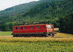 Ae 6/6 11423  VALAIS , leider schon ohne Wappen, als Lokzug unterwegs zwischen Oensingen und Oberbuchsiten am 9. Juni 2007.
Foto: Walter Ruetsch