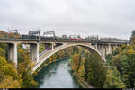 SBB Historic Ae 6/6 11421 mit Überführung der Komposition für die  Fahrt ins Blaue  am 17. Oktober 2020 auf dem Lorraineviadukt in Bern.