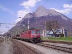 Ae 6/6 11423 rastet im Bahnhof Sargans am Fusse des Gonzen  30.03.2007