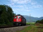 Die Ae 6/6 11420 auf Solofahrt bei Wangen an der Aare am 25.08.2008