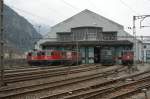 Lokparade am 31.03.2009 in Erstfeld. Re4/4 II 11326; Re 6/6 11640; Ae 6/6 11423; Ae 6/6 11448 und Re 4/4 II 11313 warten im Depot auf neue Aufgaben.