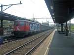 SBB- Cargo: Die Ae 610 420  Appenzell a. Rh.  durchfhrt Othmarsingen mit einem Gterzug. (15.4.09)