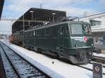 Ae 6/6 11421 (Eigentum SBB-historic, verliehen an Verein Erhalt historische Elektrolokomotive Ae 6/6), Ae 4/7 10999 (Classic Rail) und Tem II 279 (Verein Schweizer Schienentraktor Freunde) am 07.03.2010
in Thalwil