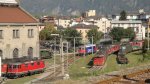 Blick zum IW Bellinzona am 14.10.10: Links warten die Re 6/6 11602 und die Re 4/4  11342 auf Revisionen. In der Mitte: die Re 620 074-5 nach ihrer R3 am 12.10.10 und rechts die Opfer von Unfllen (Re 4/4 , Re 6/6 und Re 436) oder des Alters (Ae 6/6).