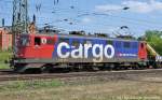 Eine Ae 610 420-2 in SBB Cargo Farben fhrt in Richtung RB Haltingen am 6.