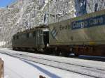 SBB Cargo Ae 6/6 alls Schublok hinter einem Gterzge auf der Gotthard-Nordrampe kurz vor Gschenen am 25.01.2003