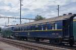 SBB/MIKADO: 2. Jungfernfahrt der Ae 6/6 11407  Aargau  vom 24. Mai 2014. Sonderzug Schaffhausen - Locarno bei der Durchfahrt Wohlen. Hinter der Lok eingereiht CIWL-Speisewagen 2749.
Foto: Walter Ruetsch