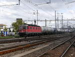 SBB - Re 6/6 620 035-6 vor Güterzug unterwegs bei Prattelen am 28.10.2017