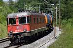 Re 620 049-7  Aarberg  zieht am 27.07.2018 ihren Kesselzug auf der Bözberg-Südrampe bei Villnachern in Richtung Basel.