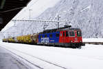 SBB CARGO Re 620 061-2  GAMPEL-STEG  nach der Ankunft mit zweiachsigen Zementwagen in Göschenen am 20.