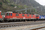 Re 6/6  Prototypen auf dem Abstellgeleise in Bellinzona-San Paolo.