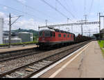 SBB - Lok Re 6/6  620 036-4 mit Leeren SNCF-ERSA Güterwagen vom Typ Roos bei der durchfahrt im Bahnhof Ostermundigen am 25.05.2019