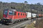 Re 620 014-1  Meilen  mit dem kurzen Güterzug 60124 vom RBL auf dem Weg nach Basel RB bei Villnachern am Morgen des 08.02.2020.