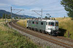 RailAdventure.
RADVE Re 620 003-4 als Lokzug bei Niederbipp am 8. Juli 2020.
Foto: Walter Ruetsch