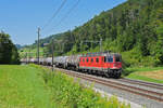 Re 620 044-8 fährt Richtung Bahnhof Tecknau.